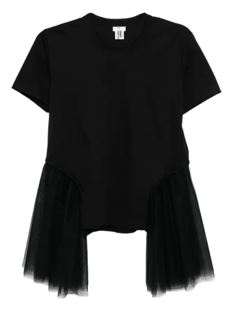 Noir Kei Ninomiya tulle-sleeved T-shirt Black 3PT0080511