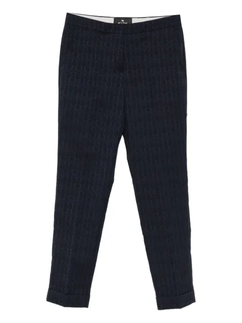 ETRO patterned cuffed trousers Blue WREA000299TJ248