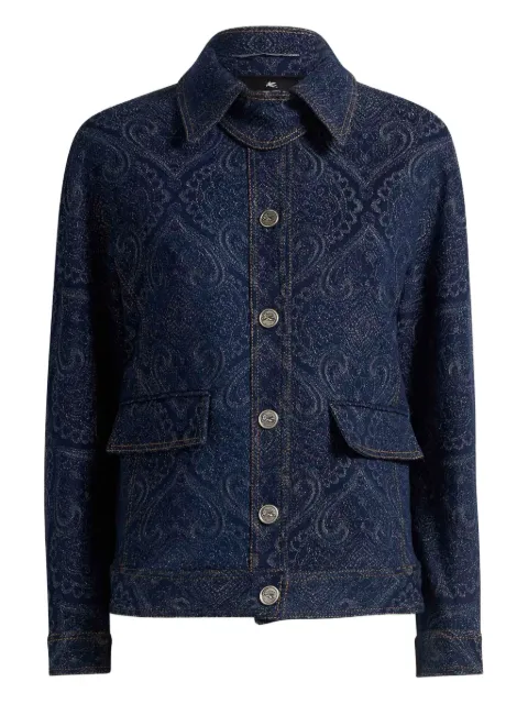 ETRO paisley-pattern denim jacket Blue WRNA001799TJEF9S9090