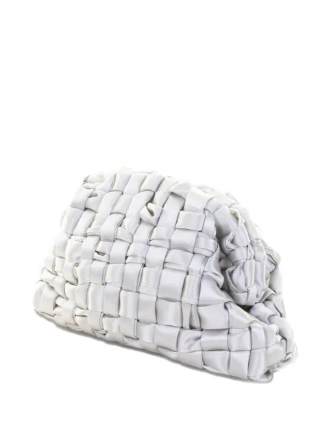 Maria La Rosa woven clutch bag Grey SATINGAMEWBW25291120
