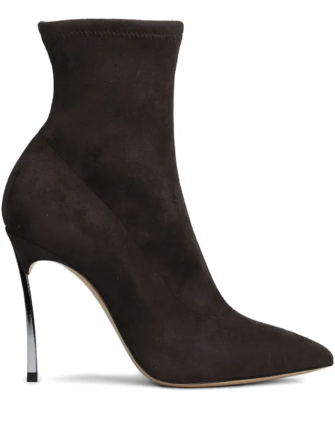 Casadei 100mm Blade pointed-toe boots Brown 1R475Y100MC2149