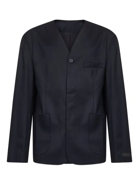 Jacquemus collarless patch-pocket jacket Blue JAM00082AW00631