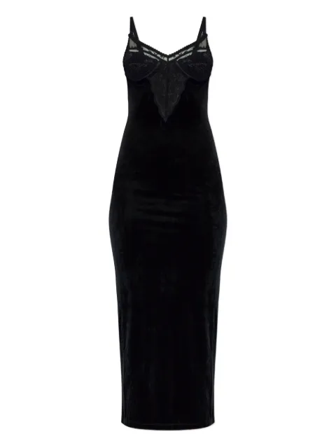 Self-Portrait lace velvet dress Black SC25003MAB