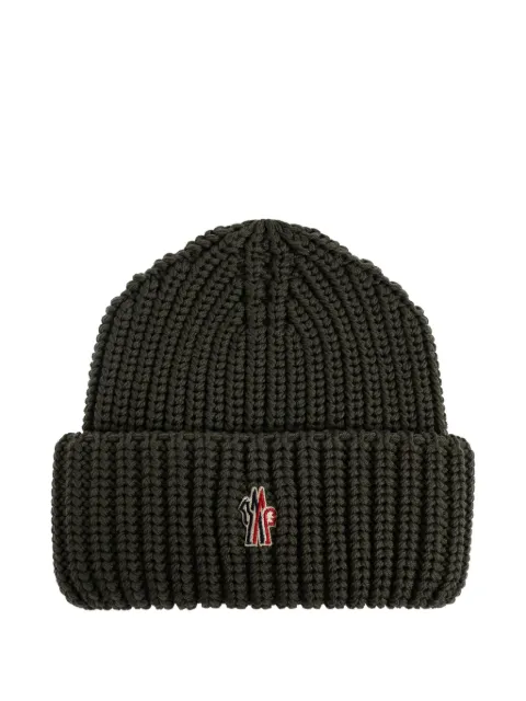 Moncler Grenoble logo-patch ribbed hat Green K20973B00002M1282