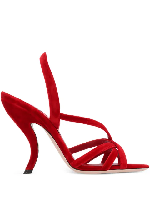Valentino Garavani Fetishique velvet sandals 105mm Red WS0NC6WPJ