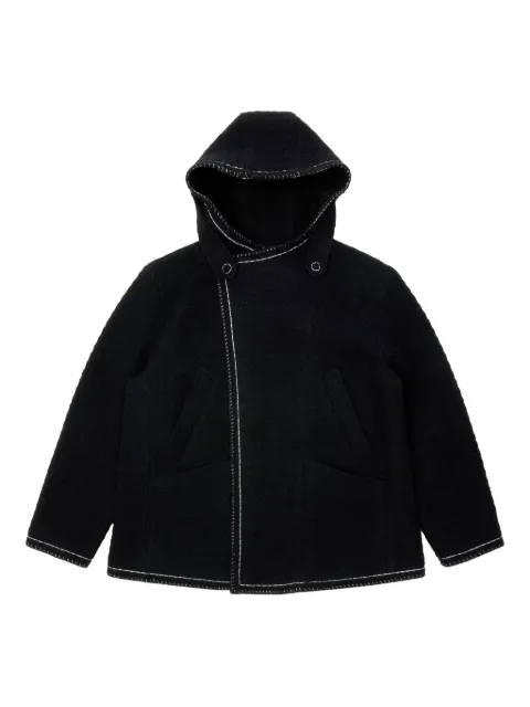 Ader Error hooded-neck long-sleeve coat Black BO01FWCT0104BK