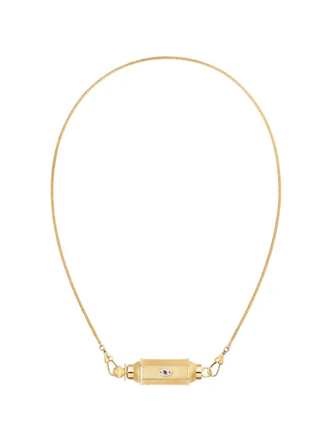 Marie Lichtenberg Baby Locket Evil Eye sapphire necklace Gold ML01221