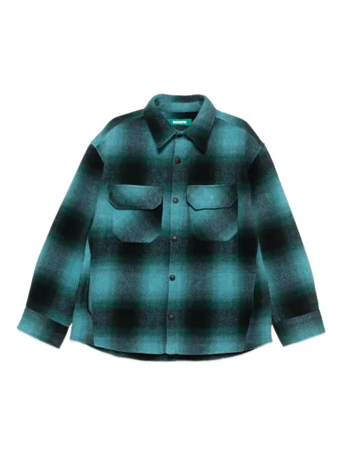 BARROW check-print pocket shirt Blue FSBWUASI035