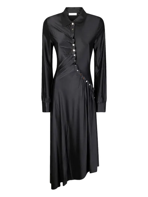 Rabanne draped long-sleeve dress Black 25AJR0147VI0267