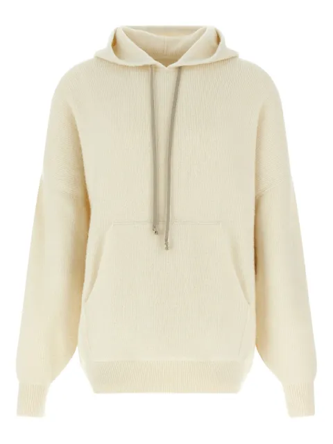 Rick Owens Hun kangaroo-pocket hoodie White RR02E1698KWP11