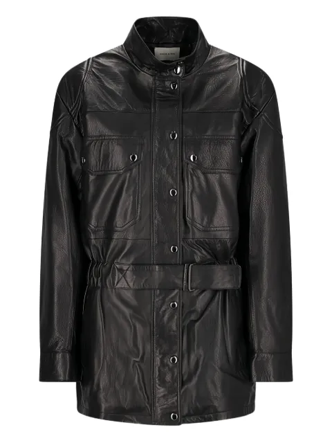 Magda Butrym clasp-fastening leather jacket Black 160925
