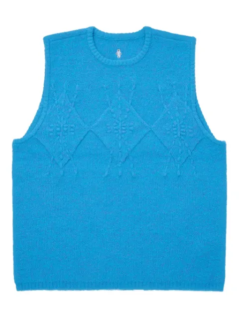 Ader Error crew-neck knitted vest Blue BO01FWKT0201SB