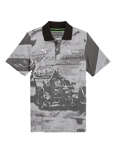 PUMA x Mercedes AMG Petronas F1 Team patterned-jacquard polo shirt Grey 62733801