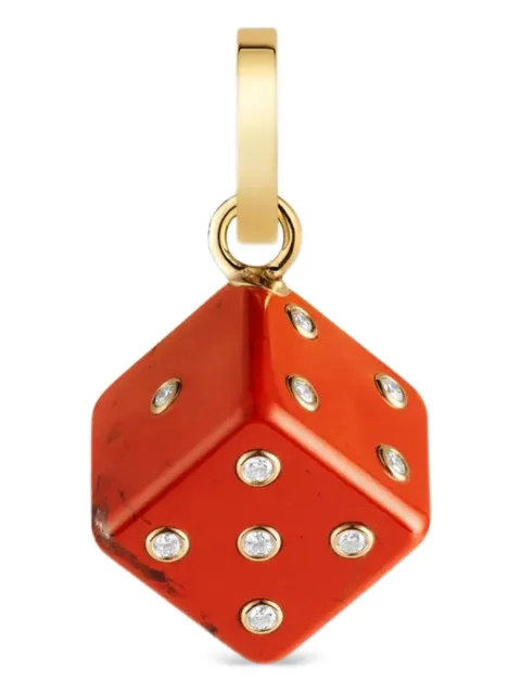 Marie Lichtenberg Jasper dado diamond charm Red ML01232