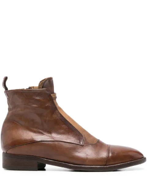 KING TARTUFOLI SHOES zip-up leather boots Brown KCAP5544TC