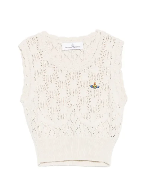Vivienne Westwood Ella openwork vest Neutrals 1803007RY004S