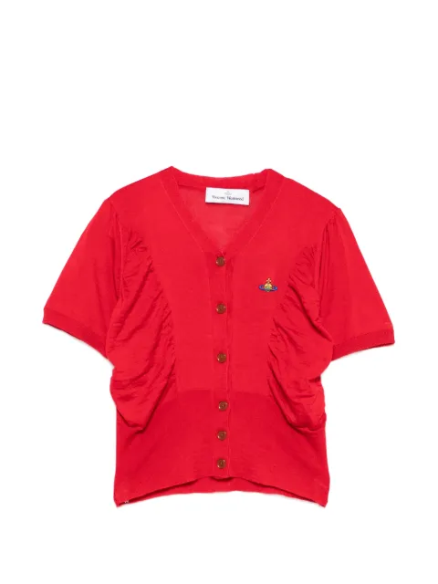 Vivienne Westwood Pamela ruched cardigan Red 1803007EY001A
