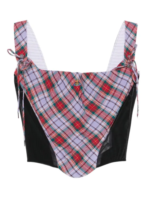 Vivienne Westwood Puppy tartan tie corset Purple 15030047W01C6