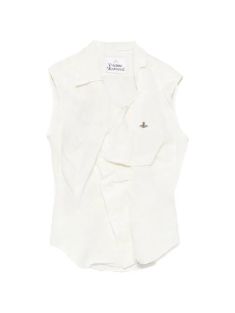 Vivienne Westwood Drunken signature Orb logo shirt White 15010067W01EL