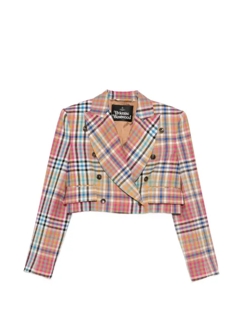 Vivienne Westwood double-breasted check jacket Neutrals 1401007OW01CD
