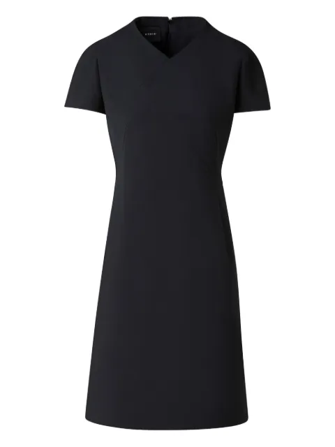 Akris V-neck short-sleeve mini dress Black 412900094567