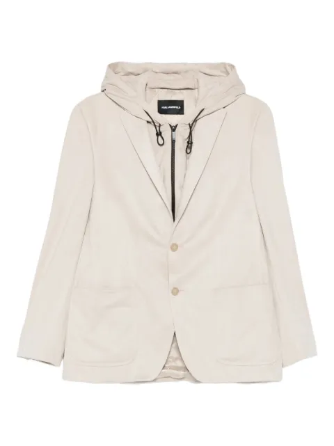 Karl Lagerfeld panelled hooded blazer Neutrals 155384553033