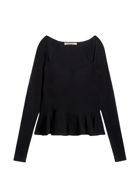 Vanessa Bruno Flower square-neck ruffled top Black 5HVC10V15759