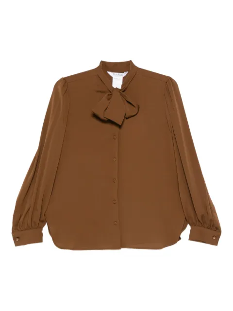 Max Mara bow-detailing buttoned blouse Brown 2521116082600