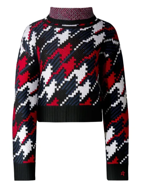Perfect Moment houndstooth roll-neck sweater Black W30012841739