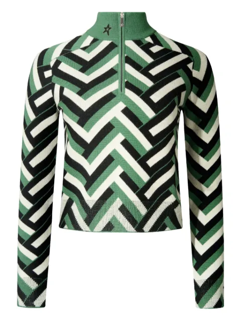 Perfect Moment chevron-pattern jumper Green W30012102343