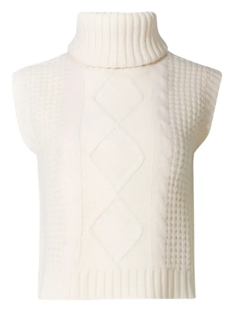 Perfect Moment cable-knit roll-neck top Neutrals W30012122283