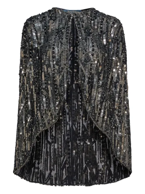Jenny Packham sequin-embellished cape Grey ZDAP101