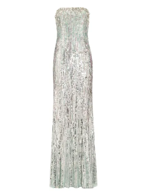 Jenny Packham Honesty sequin-embellished maxi dress Silver ZDD102L