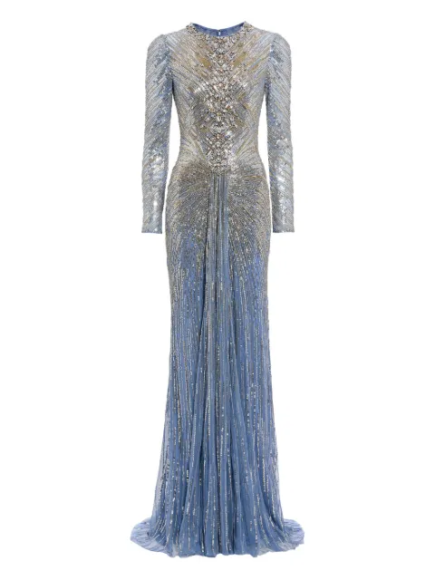 Jenny Packham Wiona sequin-embellished gown Blue ZDD112L
