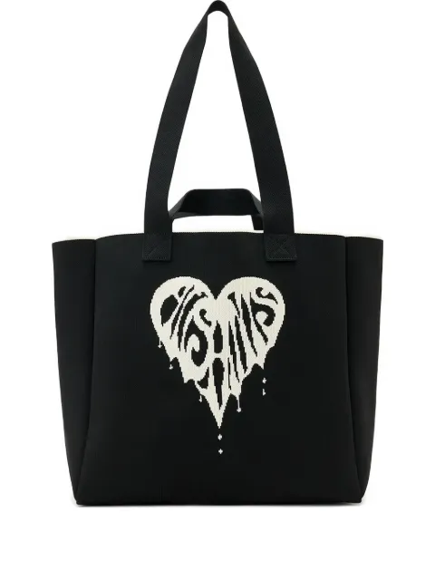 AllSaints large Izzy heart-print tote bag Black W297XD