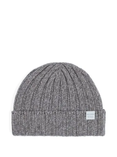 Paul & Shark ribbed beanie hat Grey 14317153074