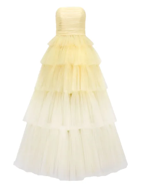 Jenny Packham Adore tiered bow gown Yellow ZDD115L