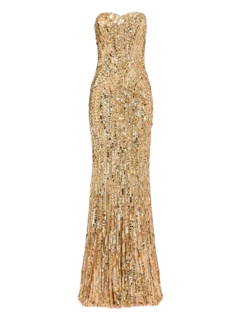 Jenny Packham sequin-embellished strapless euphoria dress Gold ZDD105L