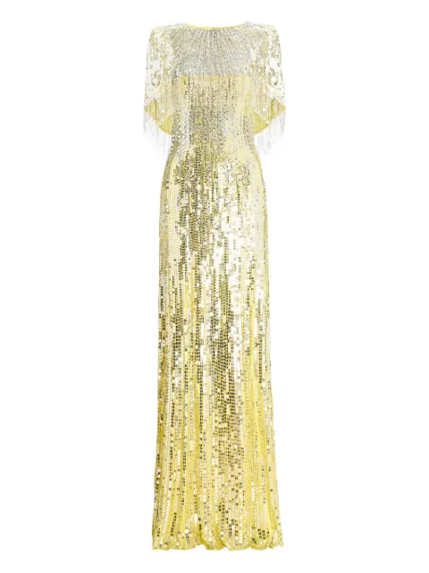 Jenny Packham Blake sequin-embellished maxi dress Yellow JPCLS162ZD