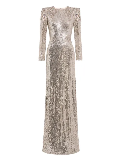 Jenny Packham sequin-embellished dulcet dress Silver ZDD104L