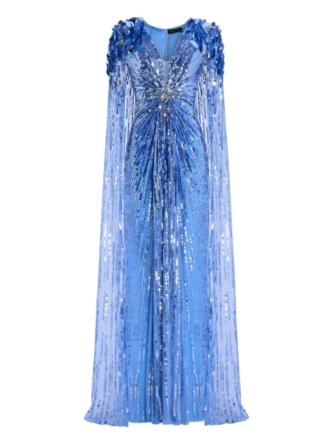 Jenny Packham Goldfinger sequin-embellished maxi dress Blue JPCLS156ZD