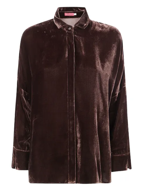 Bianco Levrin velvet shirt Brown S424