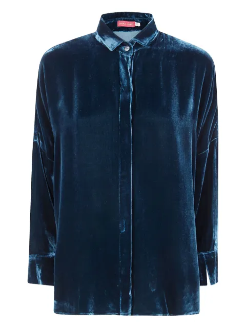 Bianco Levrin velvet shirt Green S424