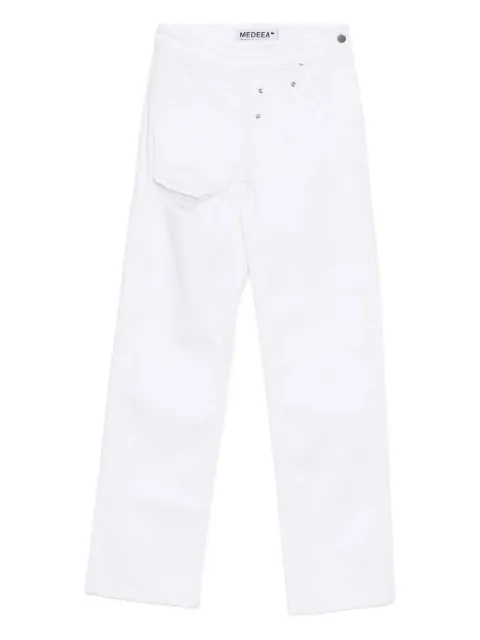 MEDEEA high-waisted straight-leg trousers White WRJW
