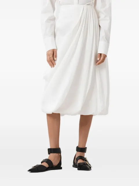 AllSaints Nia draped midi skirt White W001RD