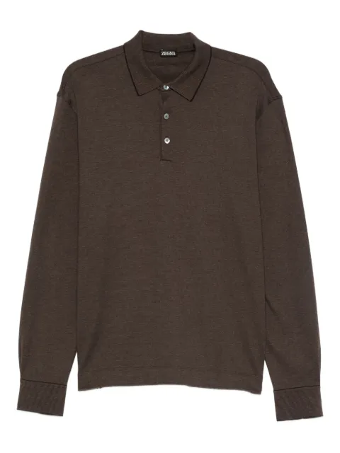 Zegna long-sleeve polo shirt Brown UG394A2G739