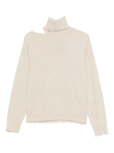 Uma Wang cut-out high-neck sweater White UK7134