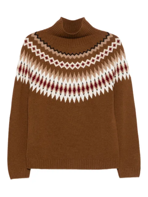 BeYou Fair Isle high-neck sweater Brown CD4096F5