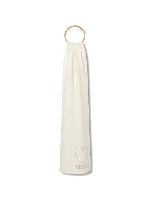 Moschino heart-embellishment scarf White 30839M3333
