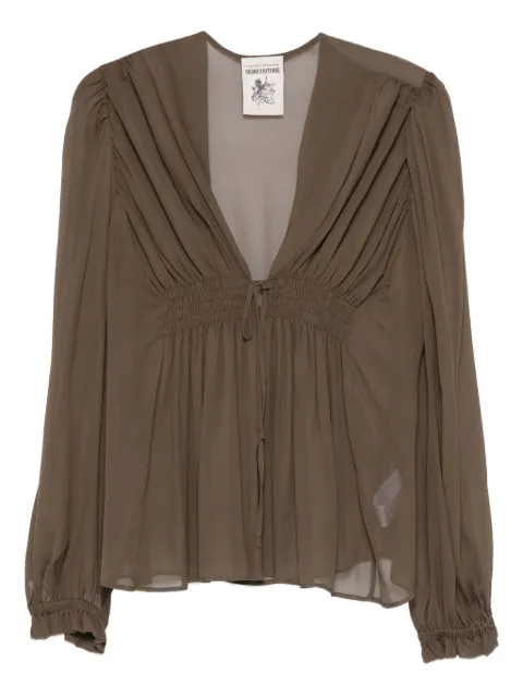 Semicouture gathered blouse Grey S5WU03